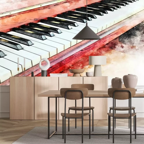 Fotobehang Oranje piano in moderne stijl