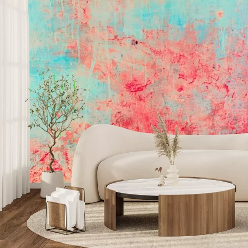 Fotobehang Abstract roze blauw beton