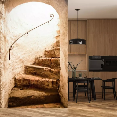 Fotobehang Oude wenteltrap