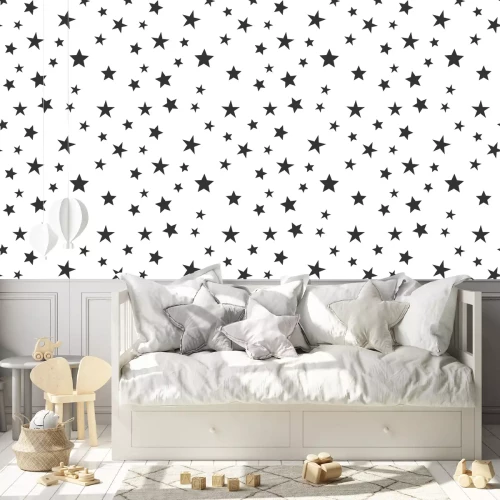 Behang Stars seamless pattern. Vector illustration. Star icons texture background.