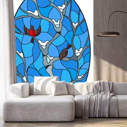 Sticker Mozaïek met een boom en vogels