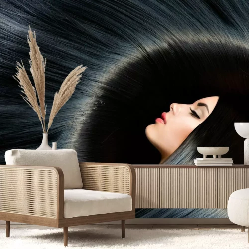 Fotobehang Brunette vrouw met lang haar