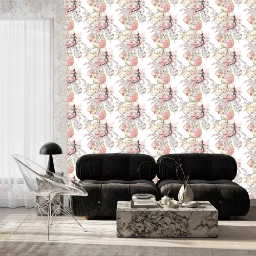 Behang Lantaarns op kersenbomen