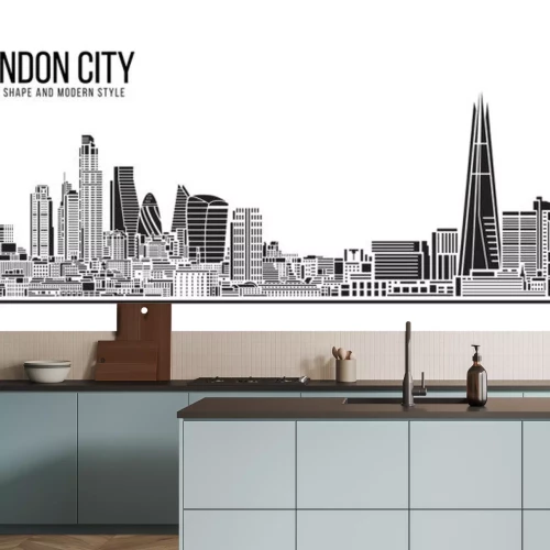 Sticker Cityscape Building Abstract Simple shape and modern style art Vector design - London city