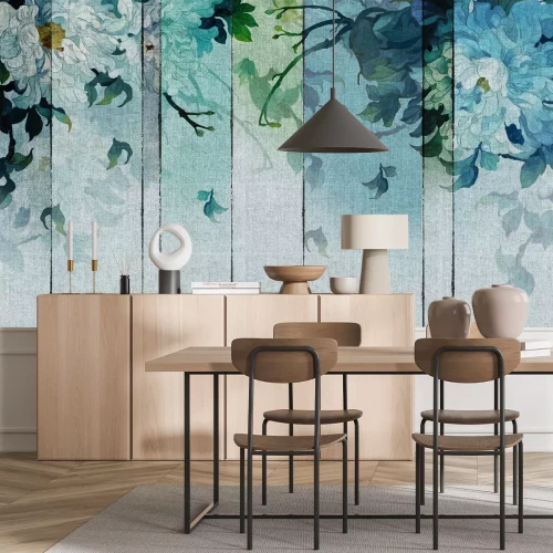 Fotobehang Blauwe pioenrozen