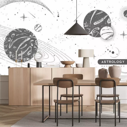 Fotobehang Vector illustration of astrology background. Outer space and planets