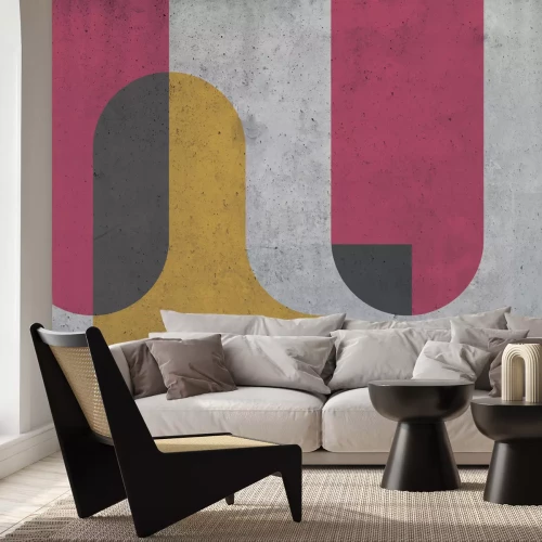 Fotobehang Kleurrijke geometrie op witte achtergrond