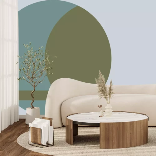 Fotobehang Driekleurencompositie met cirkel