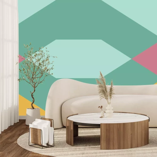 Fotobehang Overheersend groene geometrische figuren