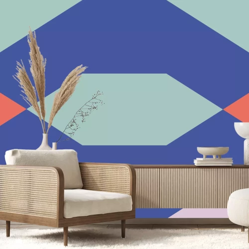 Fotobehang Overheersend paarse geometrische figuren