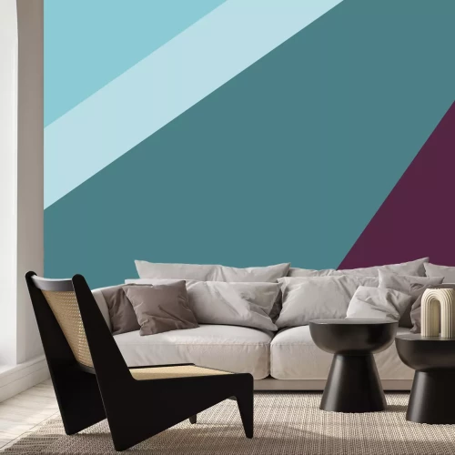 Fotobehang Geometrisch blok met paars detail