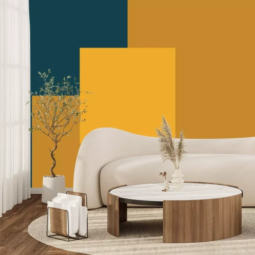 Fotobehang Vierkant op honinggroene achtergrond