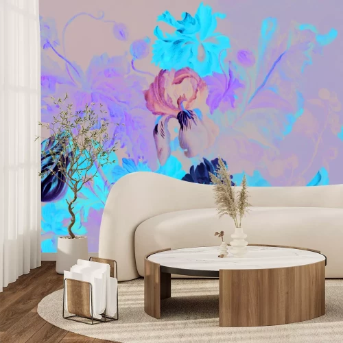 Fotobehang Boeket bloemen op donkere achtergrond