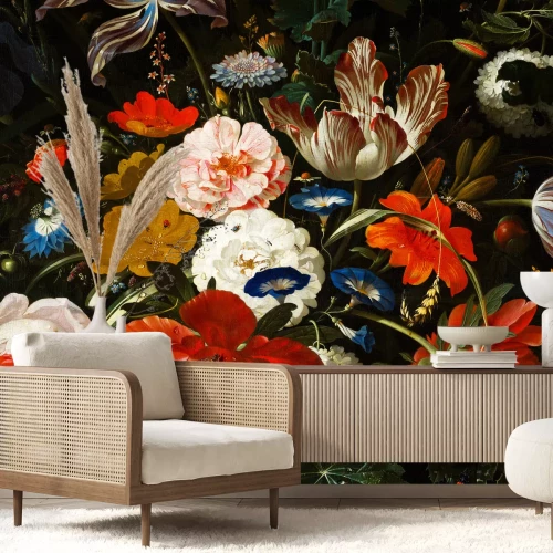 Fotobehang Boeket van blauwe bloemen