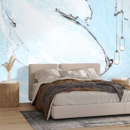 Fotobehang Blauw marmer