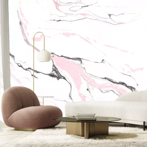 Fotobehang Vloeibaar roze marmer