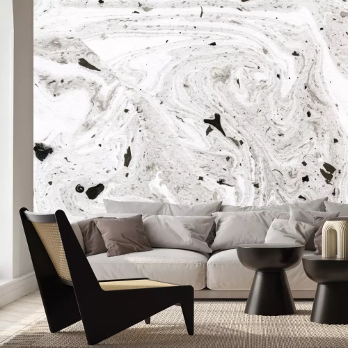 Fotobehang Mermer grijs met zwart