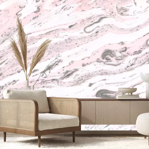 Fotobehang Marmer roze en grijs
