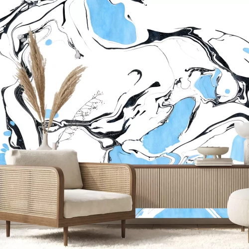 Fotobehang Marmer met blauw accent