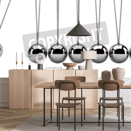 Fotobehang Newton ballen op witte achtergrond