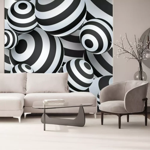 Fotobehang Zwart-witte ballen