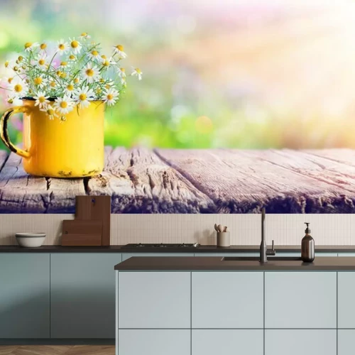 Fotobehang Madeliefjes in een potje