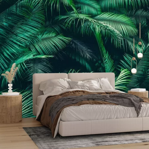 Fotobehang Palmbomen in het tropische woud