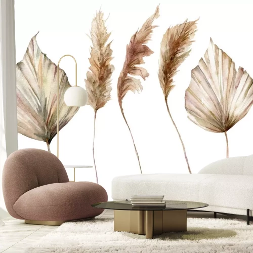 Sticker Afbeeldingen met palmbladeren en gras