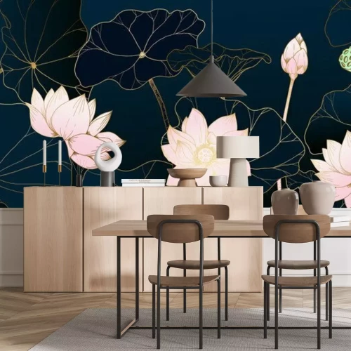 Sticker Contrasterende illustratie geïnspireerd op bloemen