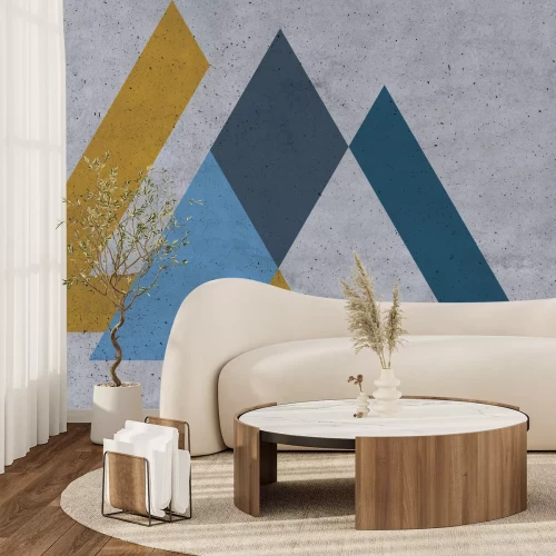 Fotobehang Reeks met gekleurde driehoeken in industriële stijl