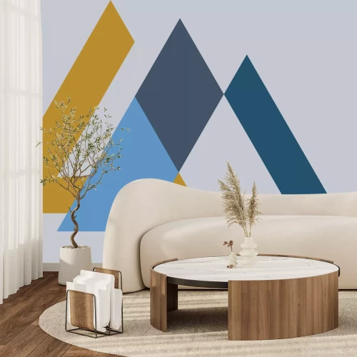 Fotobehang Reeks met gekleurde driehoeken