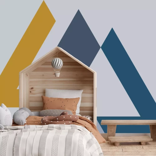 Fotobehang Reeks met gekleurde driehoeken