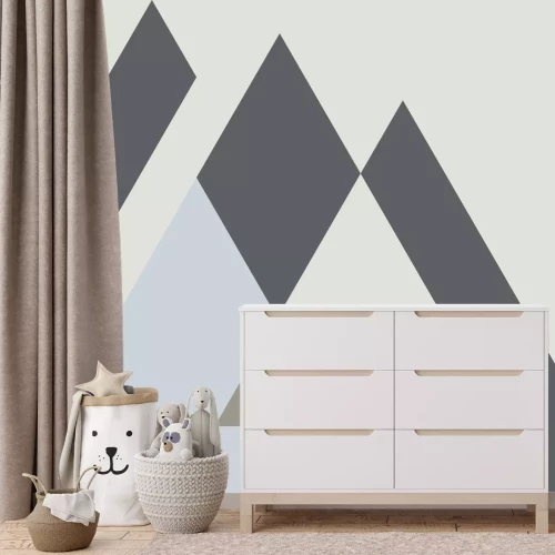 Fotobehang Reeks met grijze driehoeken