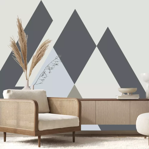 Fotobehang Reeks met grijze driehoeken