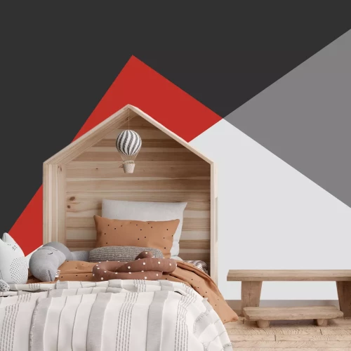 Fotobehang Ongelijkzijdige driehoeken met overheersend zwarte tinten