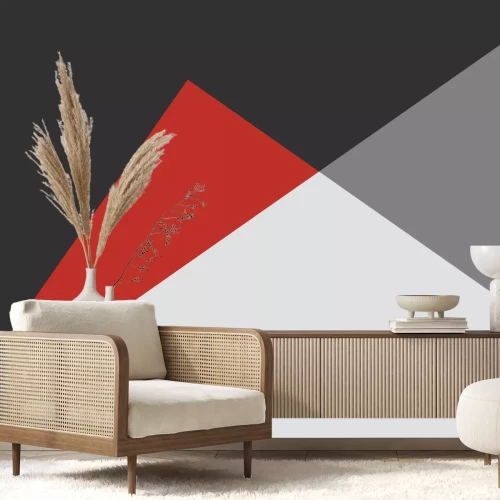 Fotobehang Ongelijkzijdige driehoeken met overheersend zwarte tinten