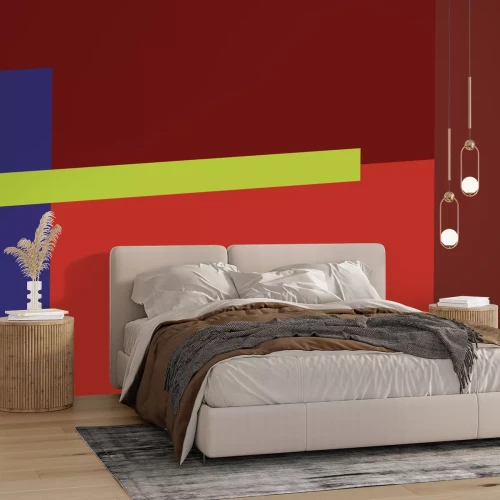 Fotobehang Rechthoeken in rode tinten