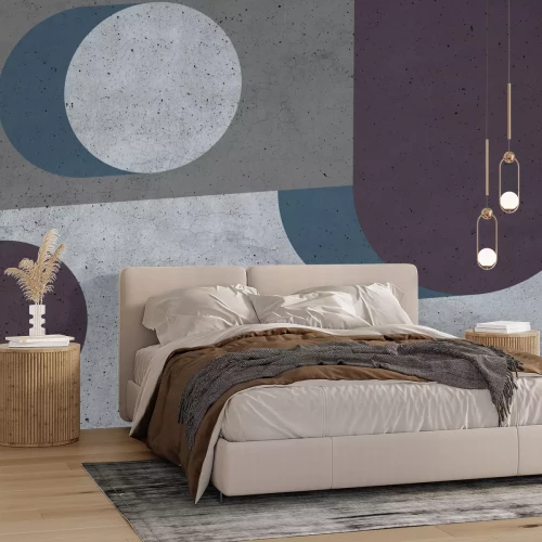 Fotobehang Een vierkleurencompositie met betonstructuur