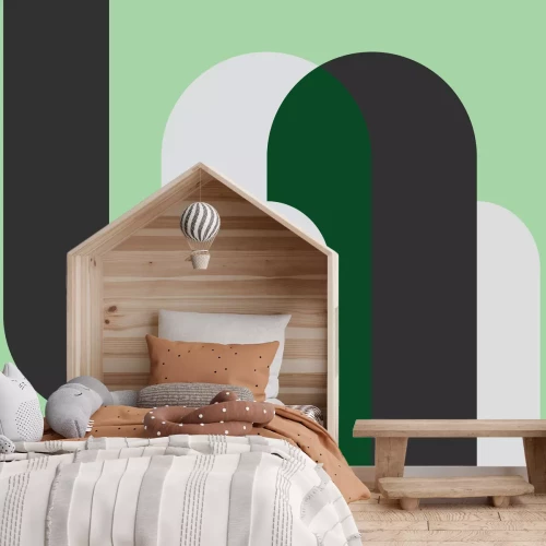 Fotobehang Cilindrische figuren met grijs element