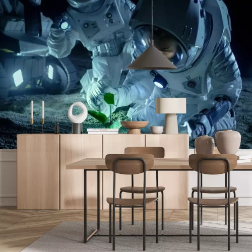Fotobehang Astronauten met een plant