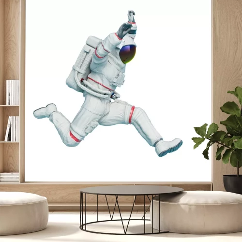 Sticker Astronaut in een ruimtepak realistische graphics