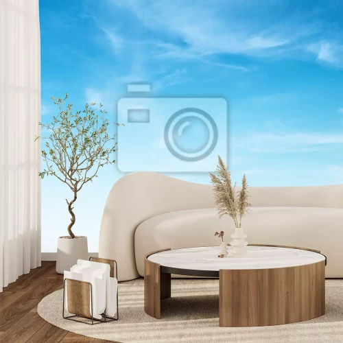 Fotobehang Zachte blauwe lucht en witte wolken