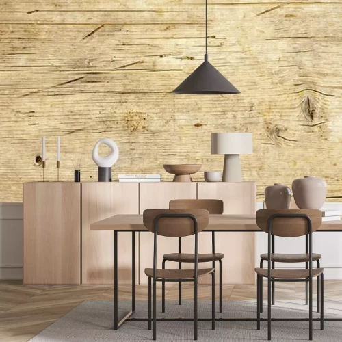 Fotobehang Lichte houten plank met scheuren