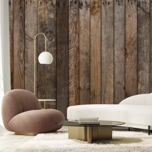 Fotobehang Achtergrond gemaakt van verticale planken