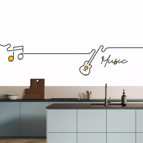 Sticker Abstract flat line with music note motion shapes. Pattern for cover design, poster, banner, decoration.