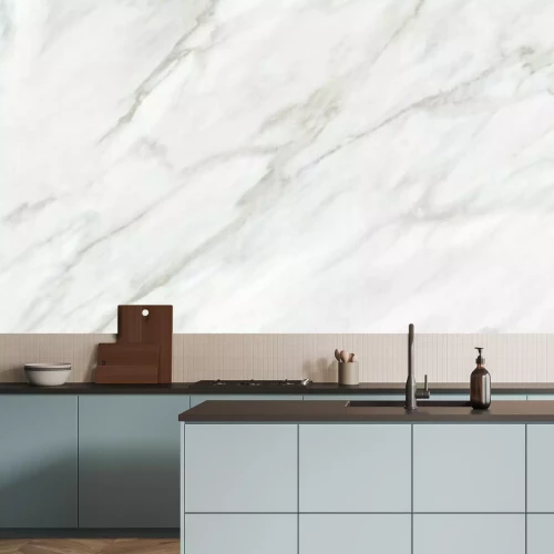 Fotobehang Wit marmer met grijze lijnen