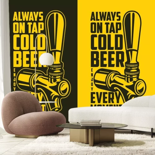 Sticker Beer tap with advertising quote