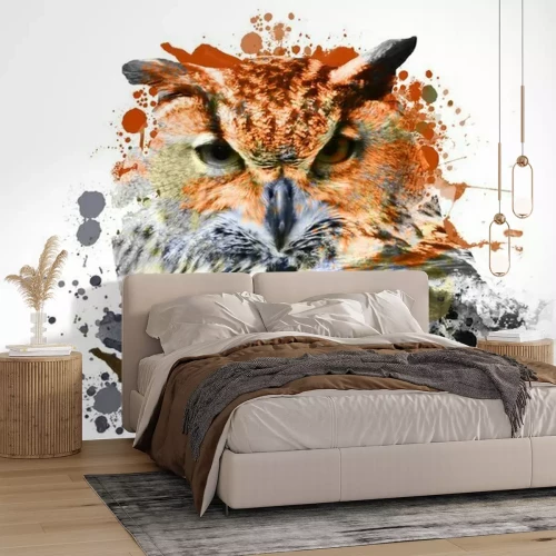 Fotobehang Abstract uilenconcept op witte achtergrond