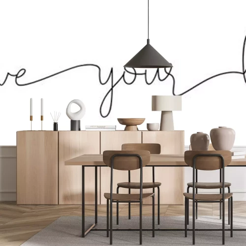 Sticker Love your life. Lettering motivational typography script positive love quote. Banner vector design. Hand drawn modern calligraphy inspirational phrase, enjoy slogan text - love your life.