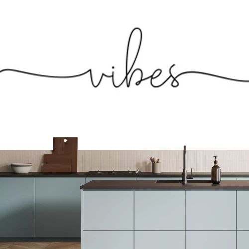 Sticker VIBES GOOD ONLY. Simple positive lettering typography script quote good vibes only. Poster, card, vector design banner. Hand drawn modern calligraphy slogan text - good vibes only.
